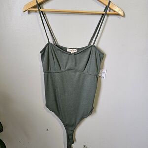 NWT MOA MOA SAGE GREEN BODYSUIT TANK TOP SIZE L